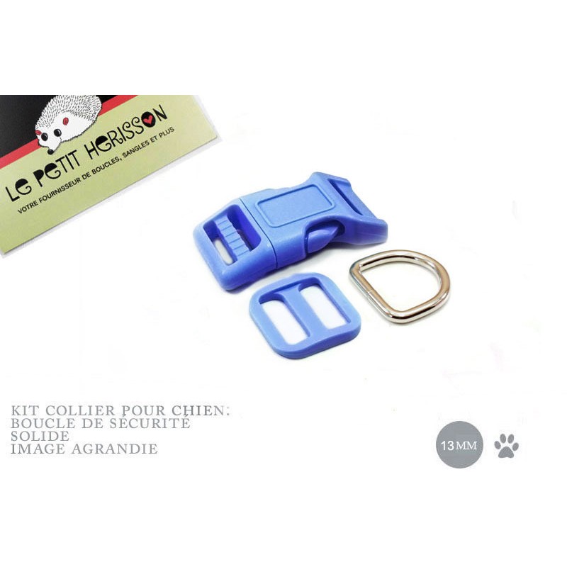 Kit Collier Pour Chien: 13mm / haute qualité / bleu (bleu ciel)