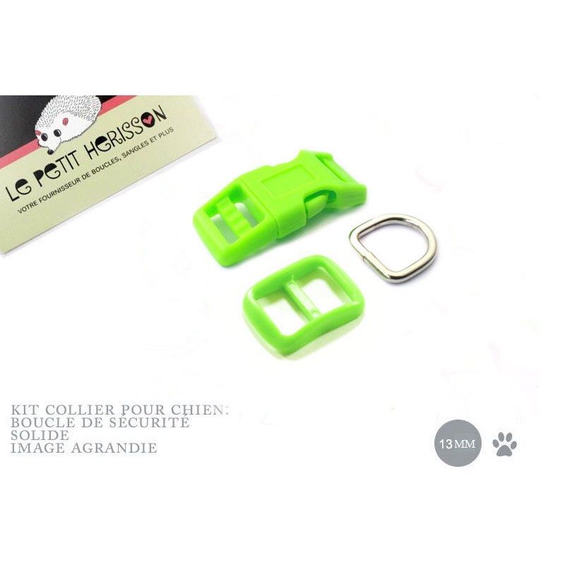Kit Collier Pour Chien: 13mm / haute qualité / vert flou