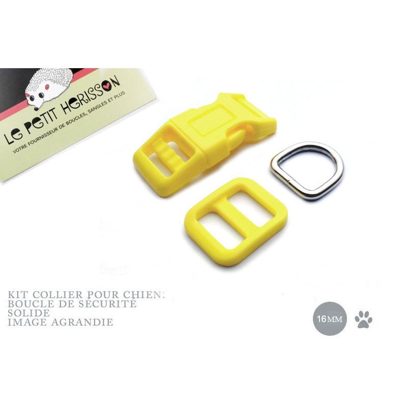 Kit Collier Pour Chien: 16mm / haute qualité / jaune