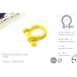Manille Lyre / Metal / Forme C / Jaune