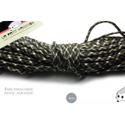 1m x 4mm Paracorde 550 / 32a motif / vert noir blanc