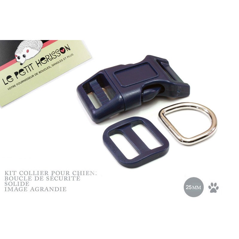 Kit Collier Pour Chien: 25mm / haute qualité / bleu marine