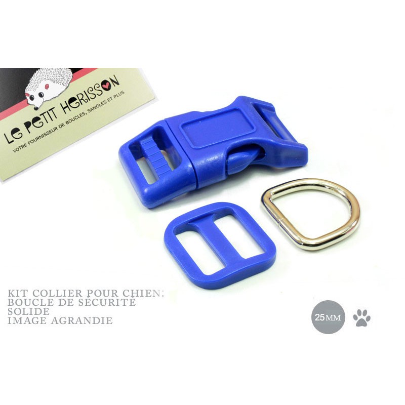 Kit Collier Pour Chien: 25mm / haute qualité / bleu
