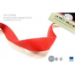 1m x 25mm Sangle / Polypropylène / Moyen / Fabriqué dans l'ue / rouge