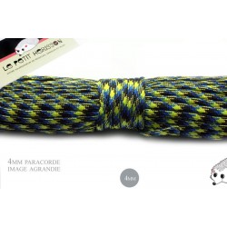 1m x 4mm Paracorde 550 / 55a motif / bleu noir jaune