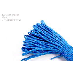 1m x 4mm Paracorde 550 / 78 motif / bleu rouge blanc motif