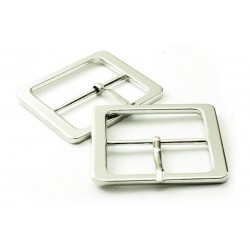 2 x 30mm Boucles de ceintures / Métal / Argente / Carré