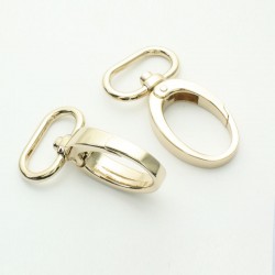 2 x 25mm Mousquetons Pivotants / Metal / Ovale / Dore Clair 2