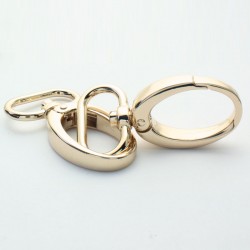 2 x 25mm Mousquetons Pivotants / Metal / Ovale / Dore Clair