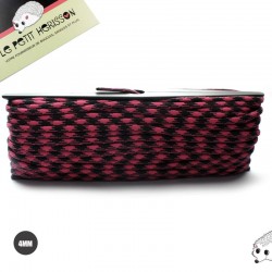 1m x 4mm Paracorde 550 / 2b / fuchsia (rose chaud) noir