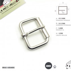 2 x 40mm Boucles à rouleau / Métal / Nickel 2