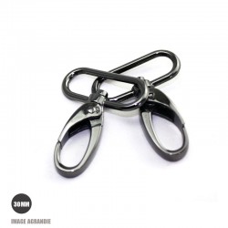 2 x 30mm Mousquetons Pivotants / Métal / Gunmetal  / Style 3A / Haute Qualité 2