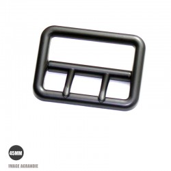 1 x 45mm Boucle de ceinture / Dual Ardillon / Zinc / Noir Matt