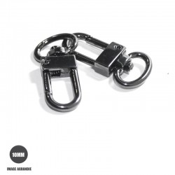 2 x 10mm Mousquetons Pivotants / Métal / Gunmetal / Ovale 2