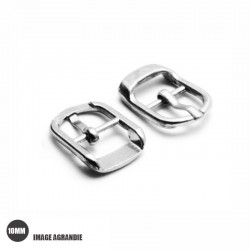 2 x 10mm Boucles pour Chaussures/ Métal / Argente