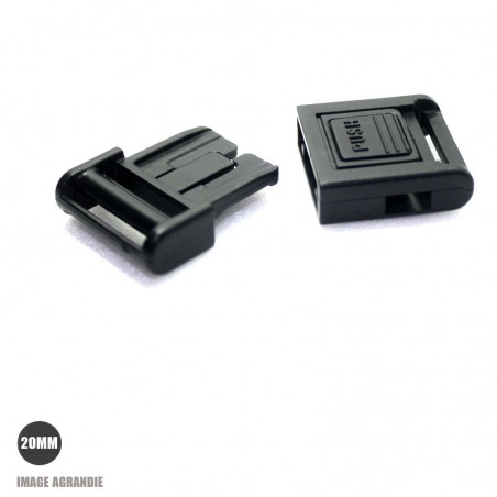 1 x 19mm Boucle Attache Rapide / Fermoir Clip / Plastique / Sécurité / Noir- Style 2