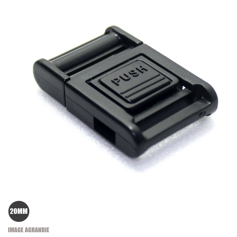 1 x 19mm Boucle Attache Rapide / Fermoir Clip / Plastique / Sécurité / Noir- Style 2