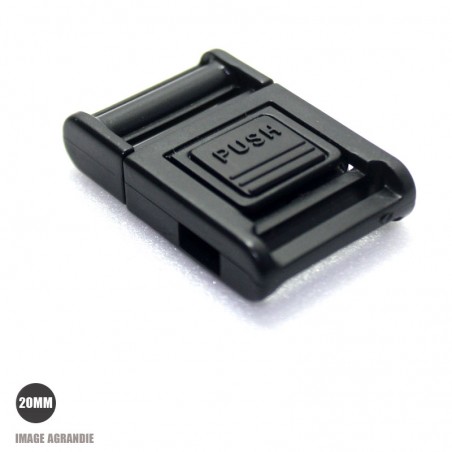 1 x 19mm Boucle Attache Rapide / Fermoir Clip / Plastique / Sécurité / Noir- Style 2