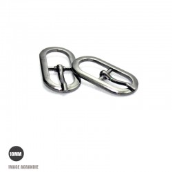2 x 10mm Boucles de ceintures / Métal / Gunmetal / Ovale