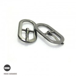 2 x 10mm Boucles de ceintures / Métal / Gunmetal / Ovale 2