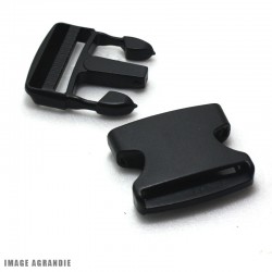 1 x 50mm Boucle Attache Rapide / Fermoir Clip / Plastique / Noir / Rigide / Plat