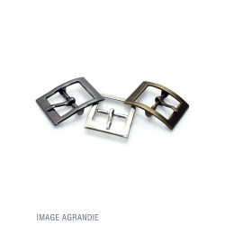 2 x 15mm Boucles de ceintures / Métal / Courbe / Carre