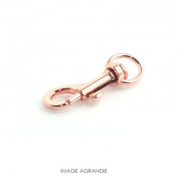 1 x 10mm Mousqueton Pivotant / Metal / Animaux / Rose / Longueur 46mm