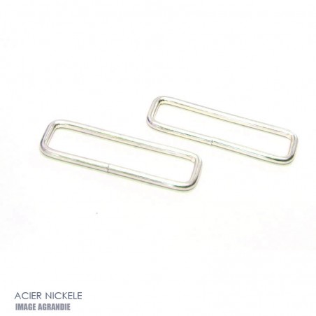2 x  Anneaux Rectangulaires / Passants Simples / Acier / Leger