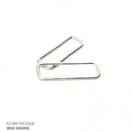 2 x  Anneaux Rectangulaires / Passants Simples / Acier / Leger