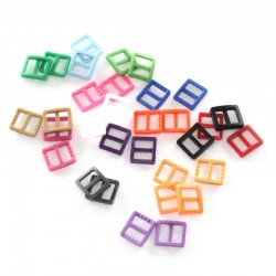 2 x 10mm Boucles Coulisse / Passants Doubles / Plastique 