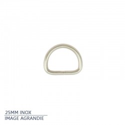 2 x  Anneaux demi lunes / Inox / Soudé / Argente 2