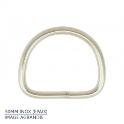 2 x  Anneaux demi lunes / Inox / Soudé / Argente 2