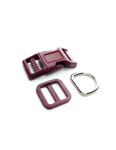 Kit Collier Pour Chien: 19mm / haute qualité / Bordeaux 2