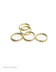 5 x 16mm  Anneaux Brisés / porte-clés / Metal / Laitonné