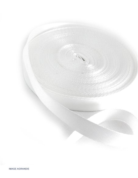 1m x 15mm / Sangle / Nylon / Leger /  blanc - destockage