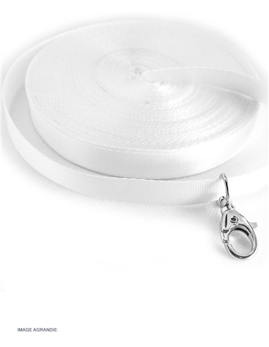1m x 15mm / Sangle / Nylon / Leger /  blanc - destockage