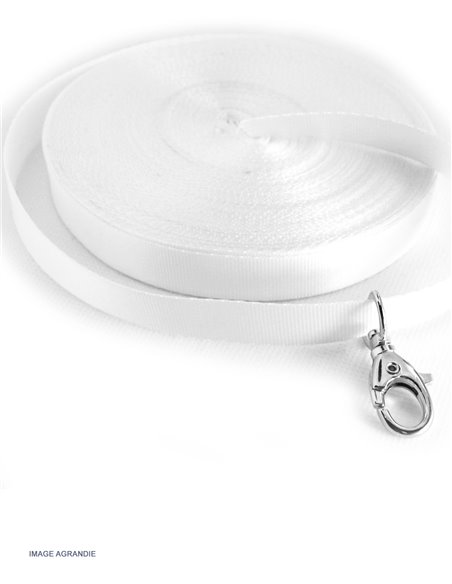 1m x 15mm / Sangle / Nylon / Leger /  blanc - destockage