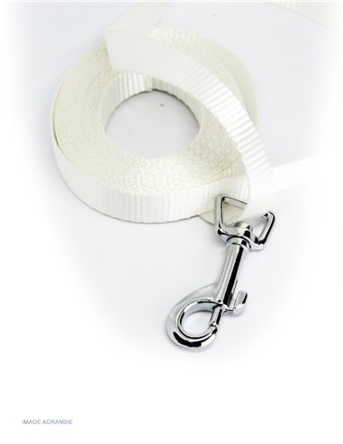 1m x 15mm / Sangle / Nylon / Moyen /  blanc - destockage