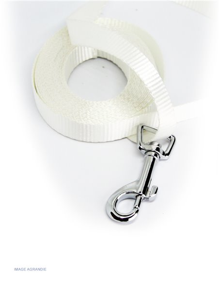 1m x 15mm / Sangle / Nylon / Moyen /  blanc - destockage