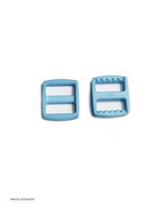 2 x 20mm Boucles Coulisse / Passants Doubles /  Plastique / Destockage