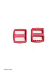 2 x 20mm Boucles Coulisse / Rose /  Plastique / Destockage