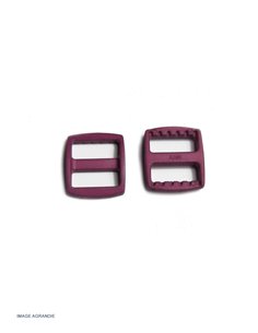 2 x 20mm Boucles Coulisse / Prune /  Plastique / Destockage