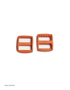 2 x 20mm Boucles Coulisse / Orange /  Plastique / Destockage