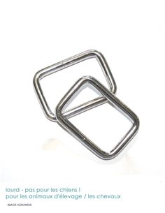 50mm Anneaux Rectangulaires / Passants Simples / Acier / Nickel / Epais / Les Chevaux