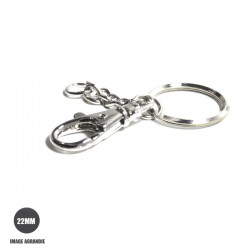 22mm  Anneaux Brisés / porte-clés / Metal / Nickel / Avec Mousqueton 2