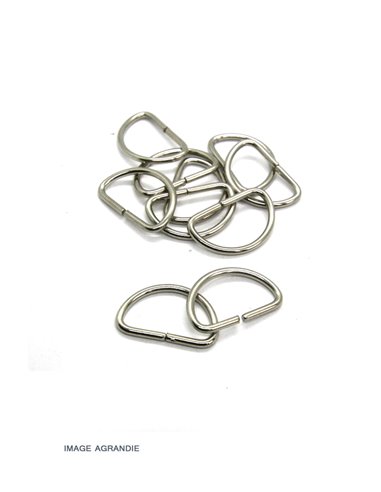 10 x 25mm Anneaux demi lunes Acier  Pas Soudé Leger - destockage